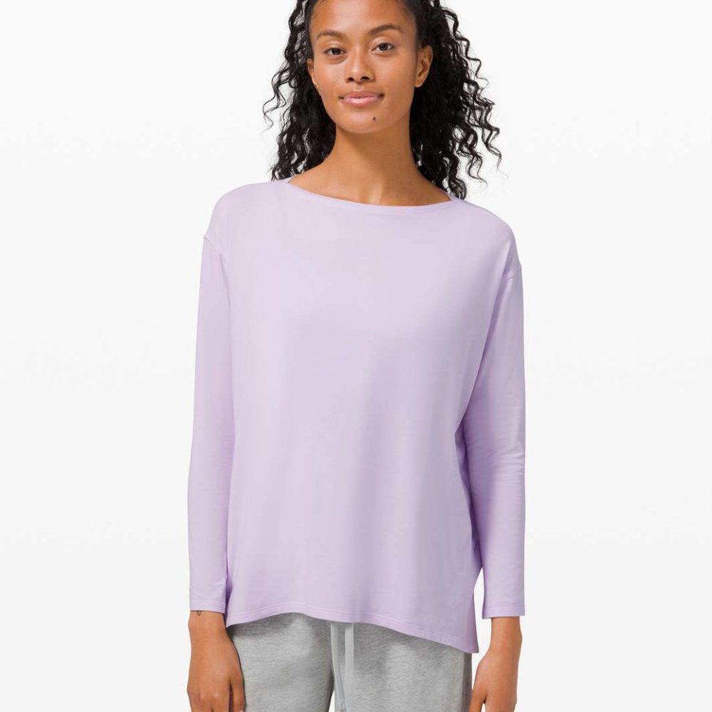 NWT Lululemon Back in Action Long Sleeve Size 4 Lavender Dew